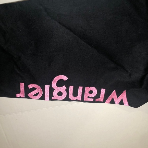 *Wrangler Shirt Men's XLT Tough Enough to Wear Pink Black Sleeve Logo Rodeo - Picture 3 of 9